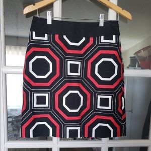 Ann Taylor Geometric Black Skirt